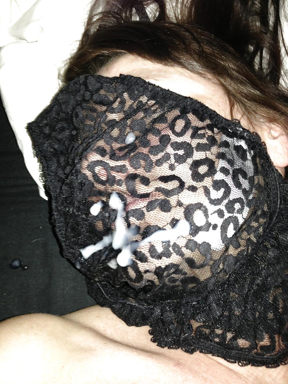 10P Cumin over jaynes knickers draped over her face