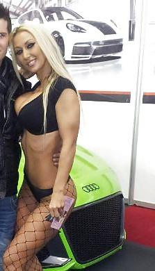 14P Ailine: Fake Tit Model at Car Show