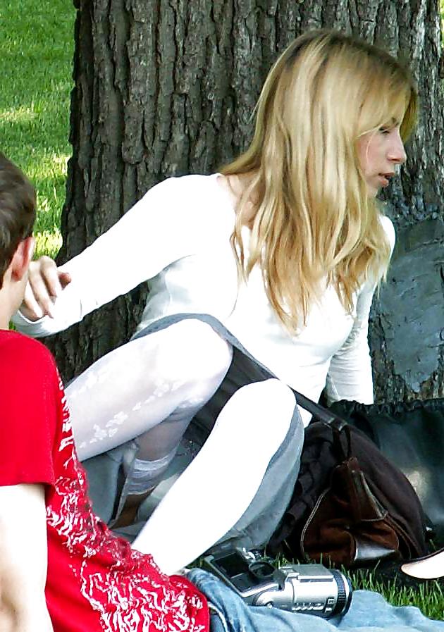 25P Upskirt White Panties In Public 1