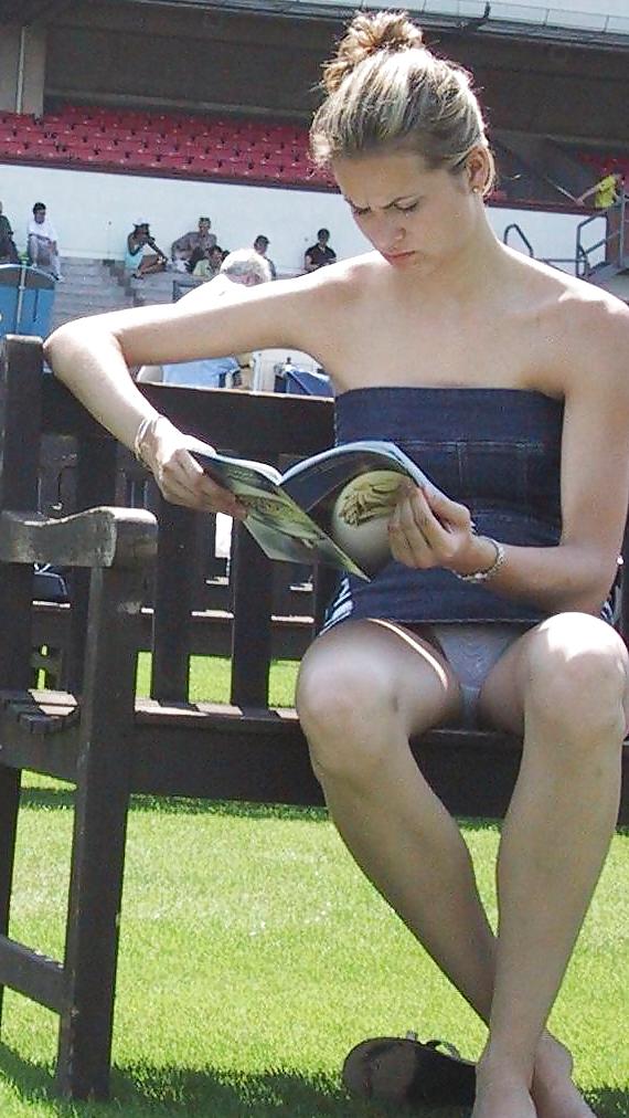 25P Upskirt White Panties In Public 1