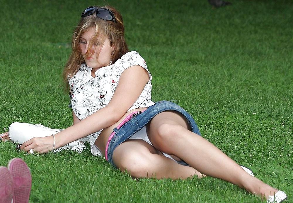 25P Upskirt White Panties In Public 1