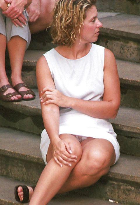25P Upskirt White Panties In Public 1