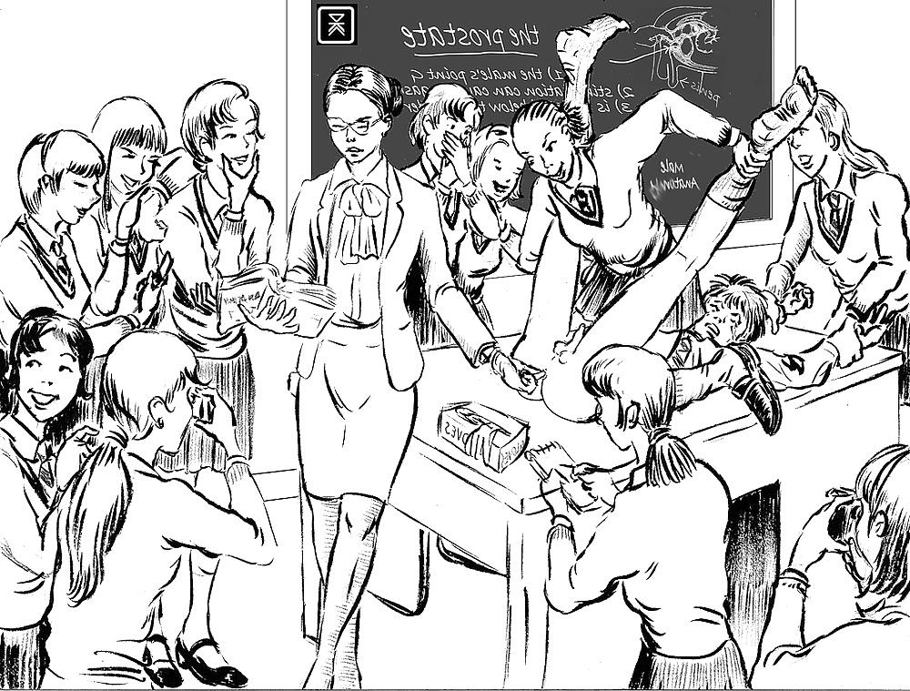 25P Cartoon schoolgirl