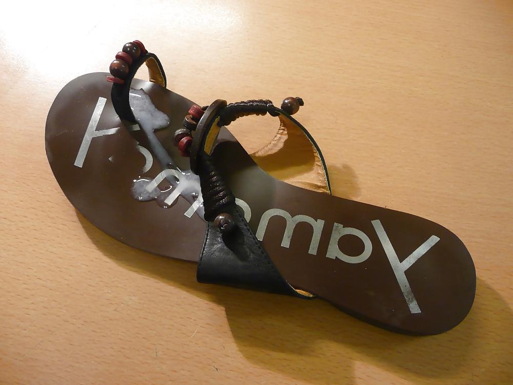 11P Fuck and cum toe loop sandals bought on internet
