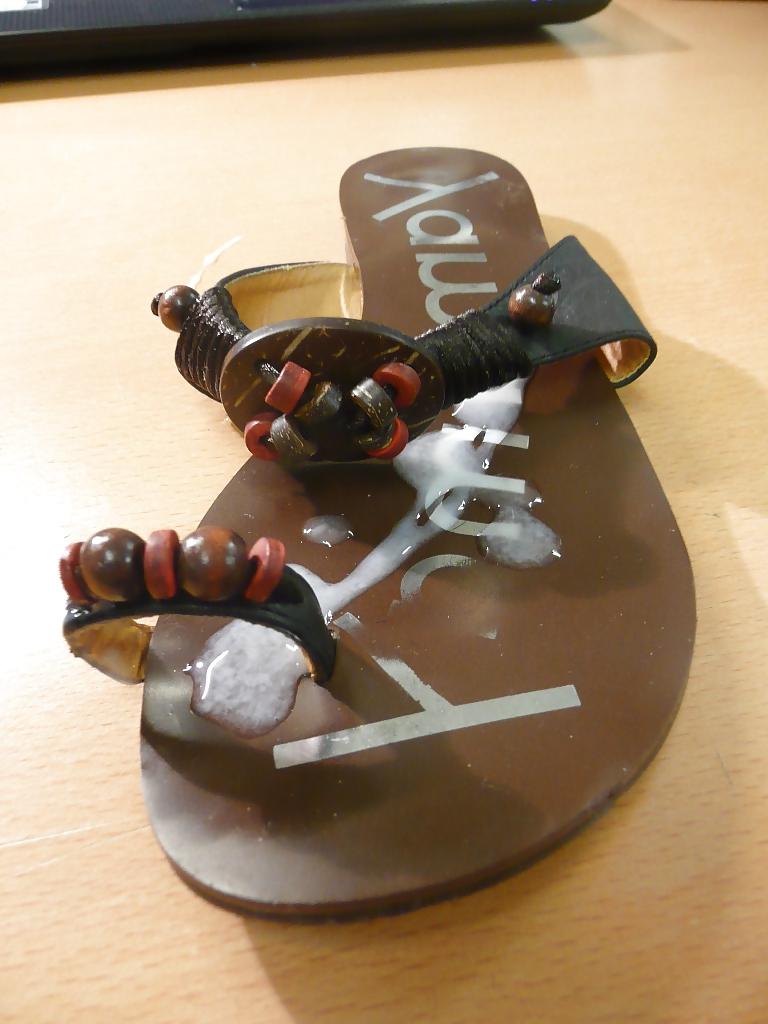 11P Fuck and cum toe loop sandals bought on internet