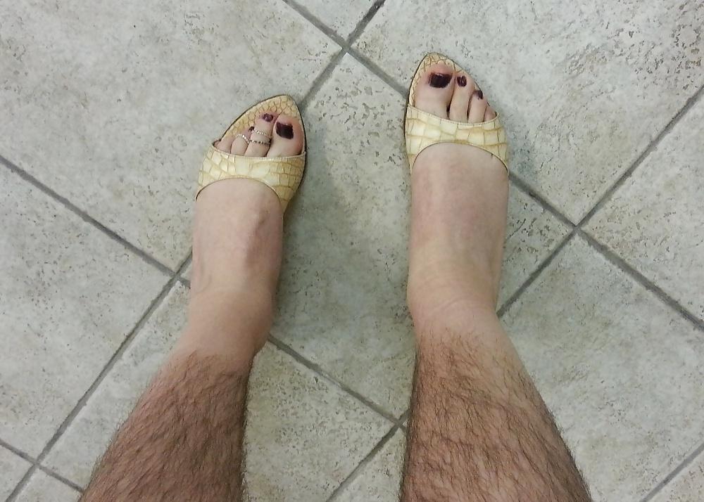 10P My mother's medium heels open toe sandals cummed