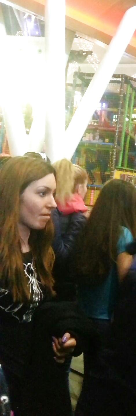 23P Spy old + young in mall romanian