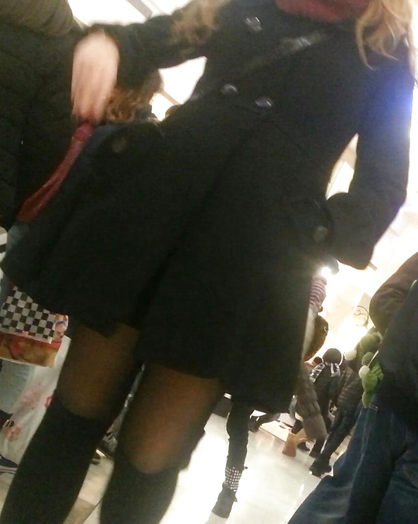 23P Spy sexy teens skirt and nylon romanian
