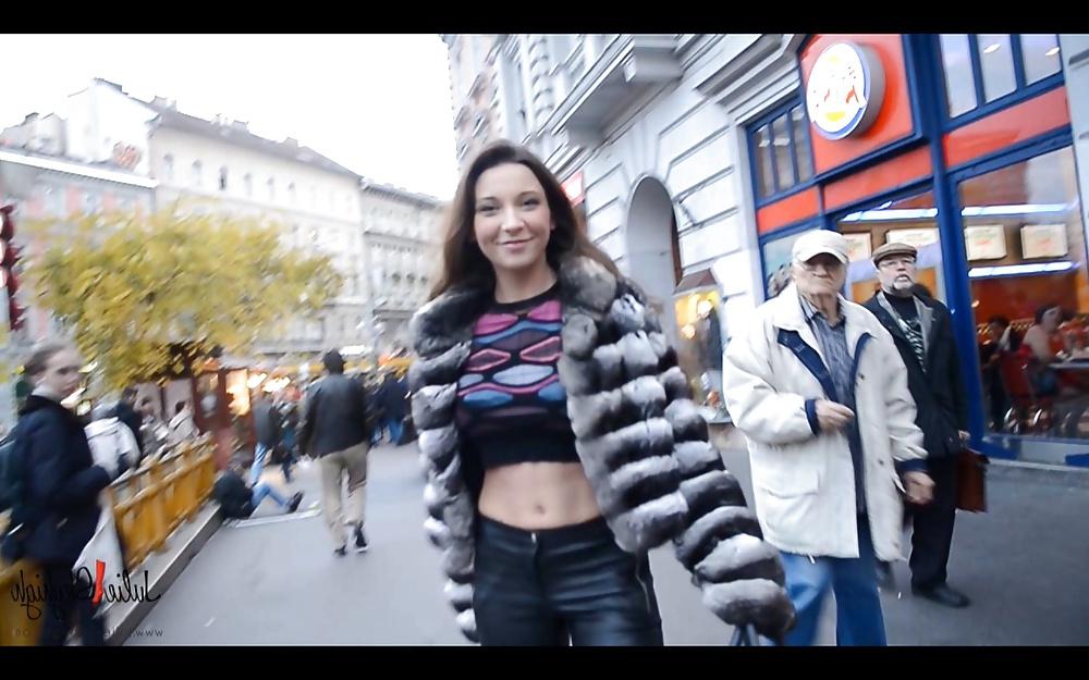 9P Julie skyhigh teasing leather legging and boots nude belly