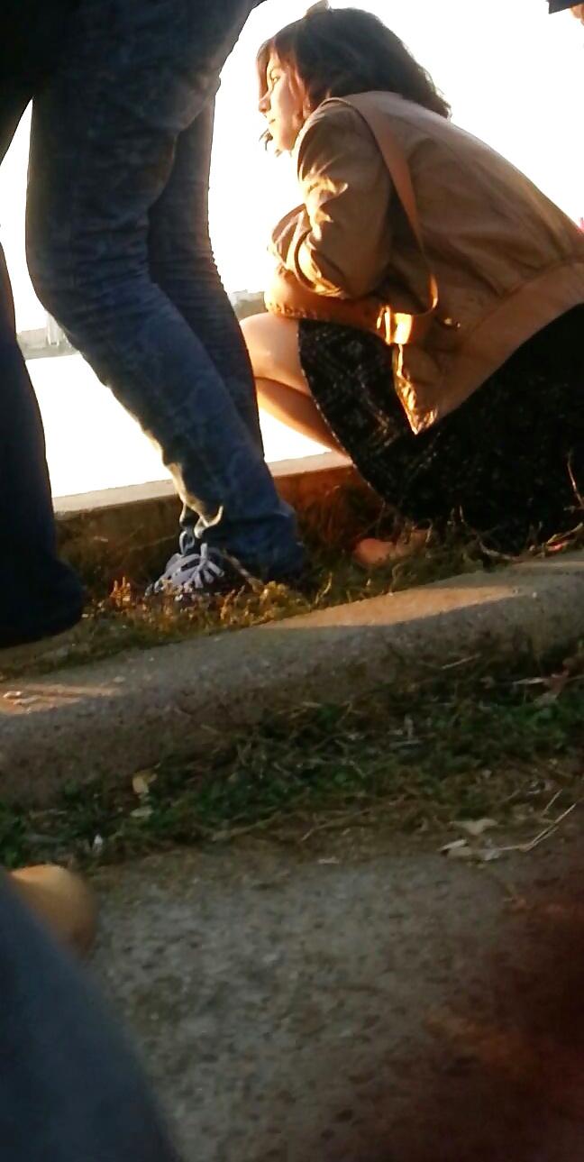 25P Spy sexy teens skirt and feet romanian