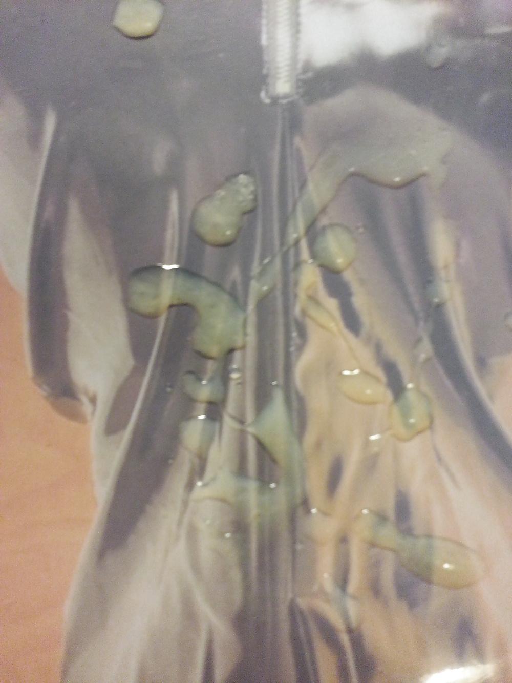 7P Cumming all over LeatherLoveStuds PVC skirt
