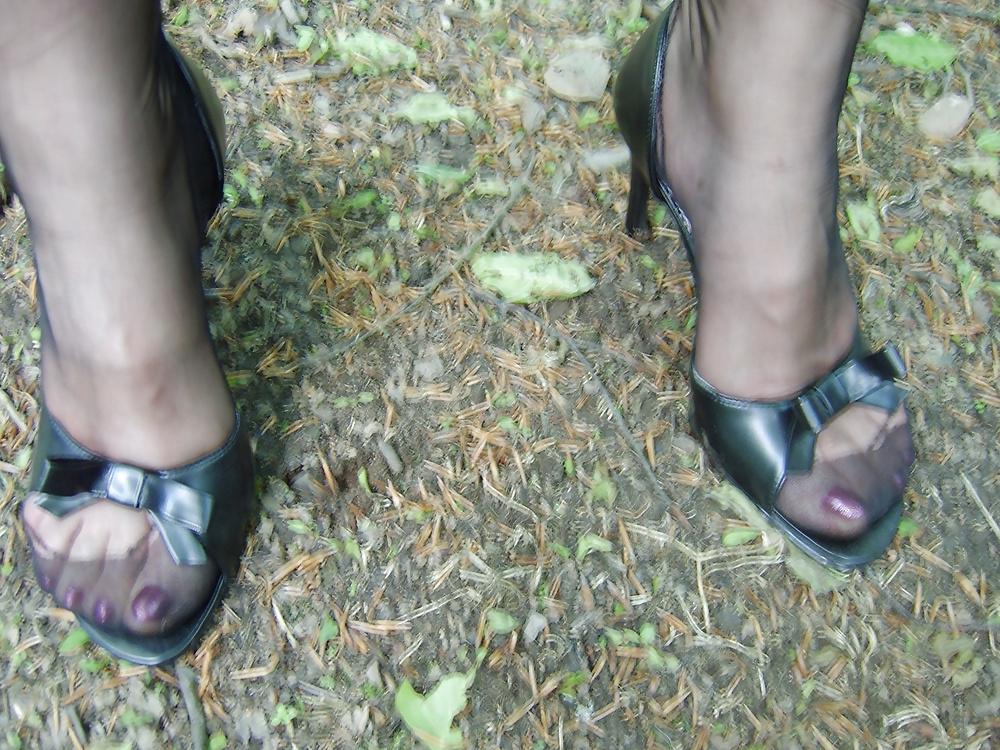 19P Lusting over my nyloned feet
