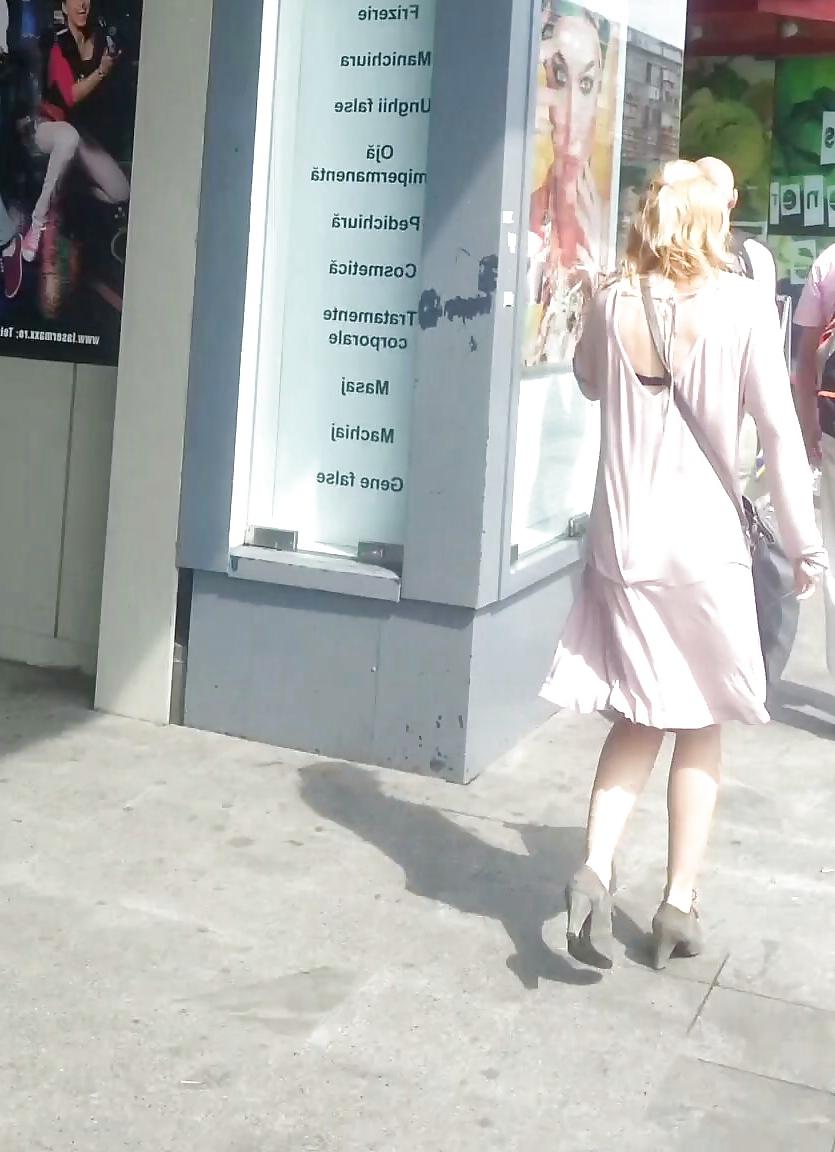 17P Spy sexy blonde skirt and feet romanian