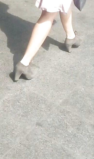 17P Spy sexy blonde skirt and feet romanian