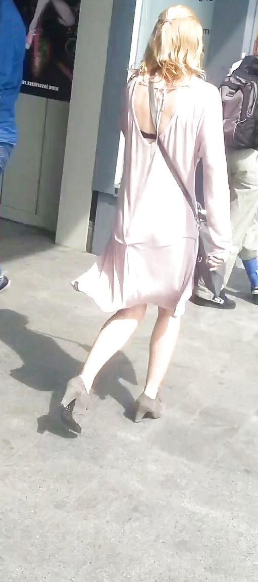 17P Spy sexy blonde skirt and feet romanian