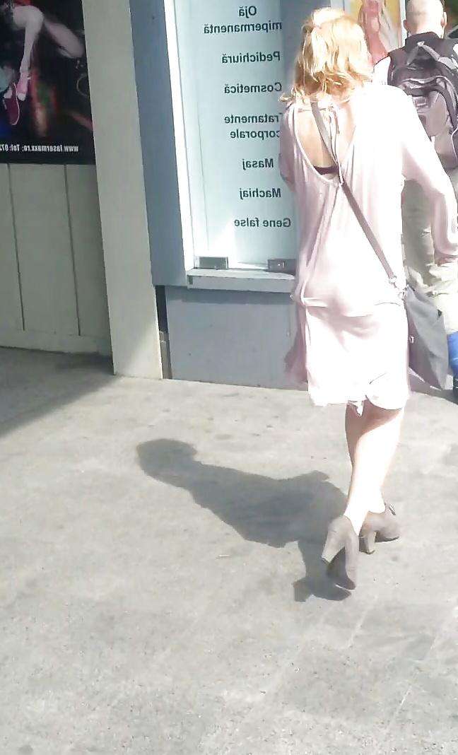 17P Spy sexy blonde skirt and feet romanian