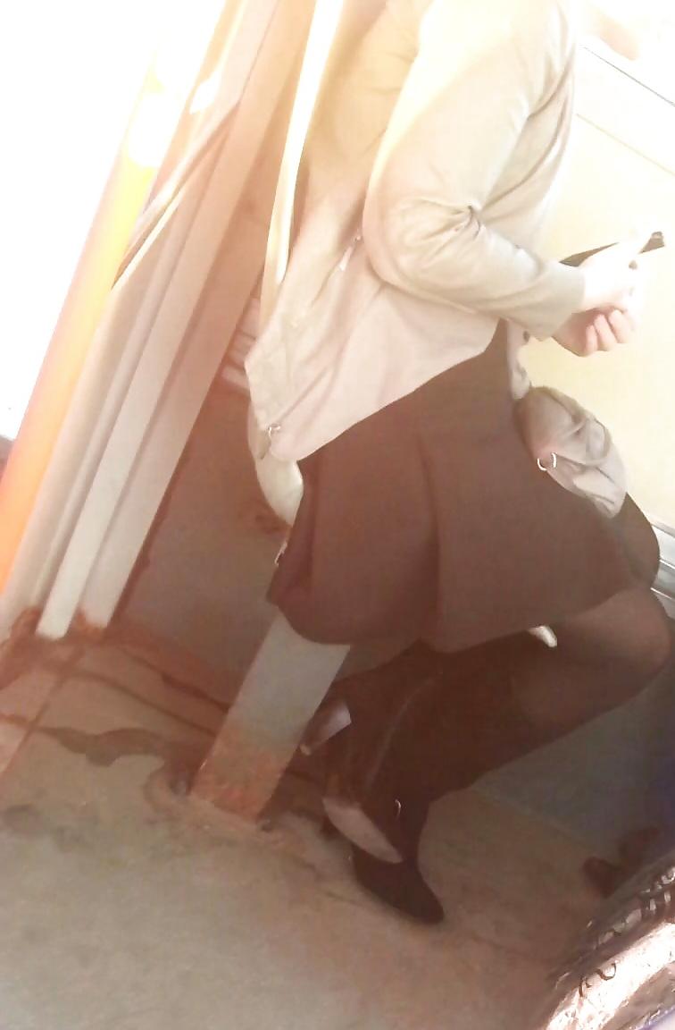 25P Spy skirt and nylon sexy women romanian