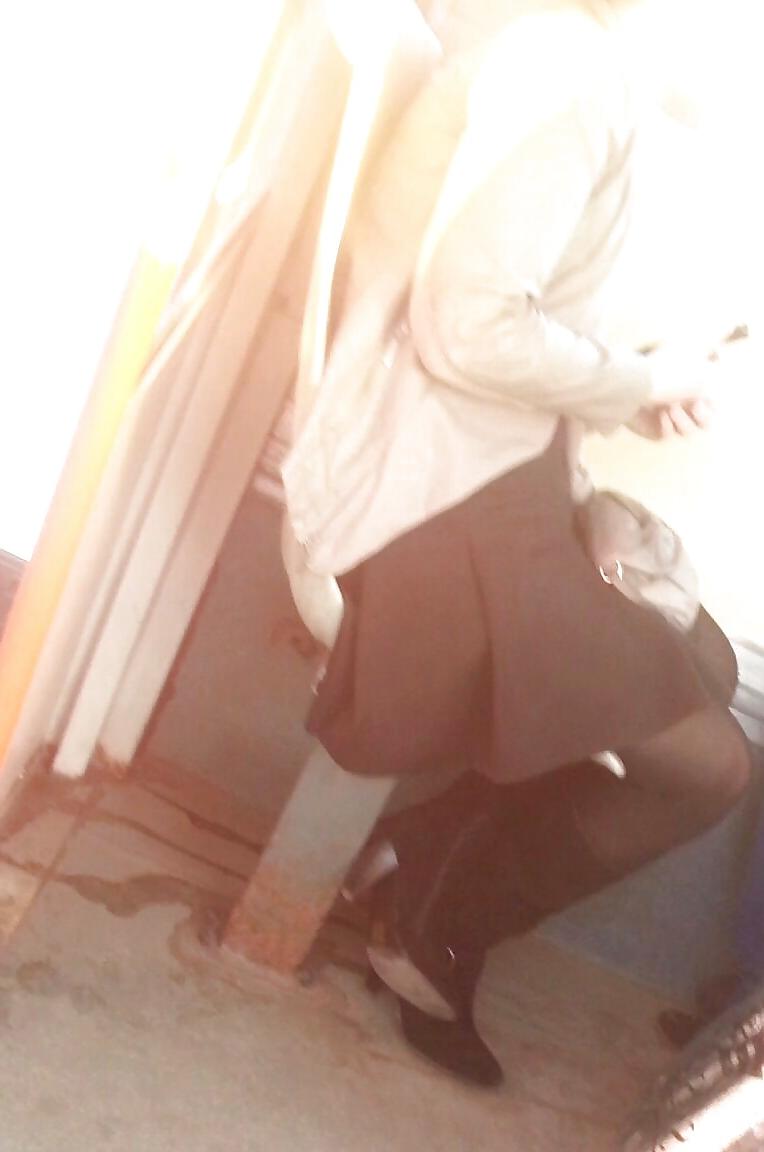 25P Spy skirt and nylon sexy women romanian