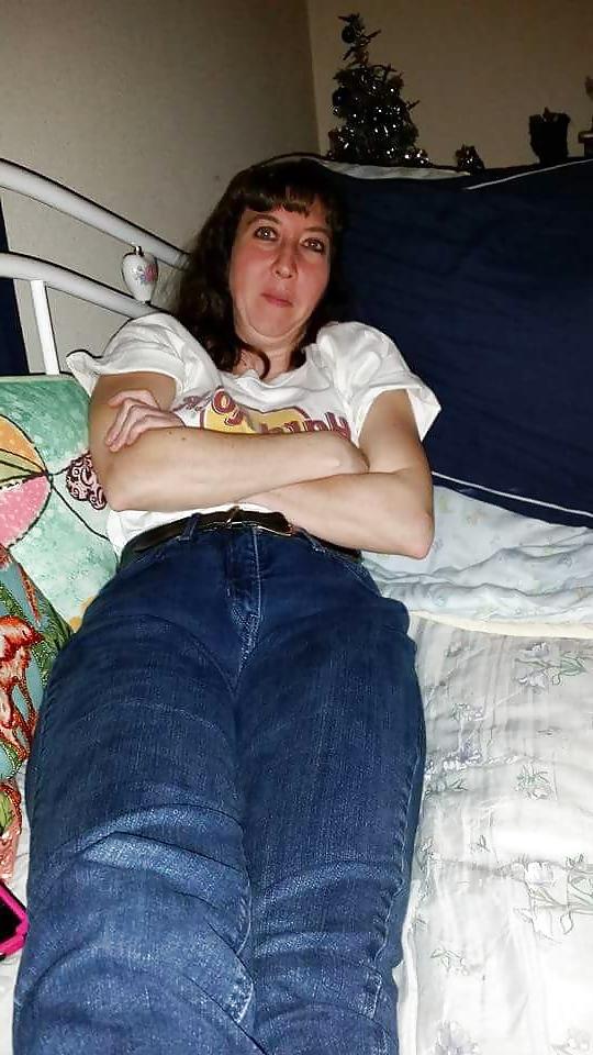 25P My Wife's pussy mound you can see through jeans.