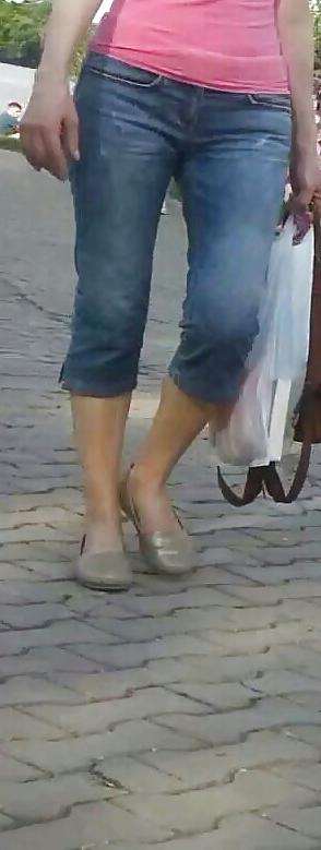 25P Spy cameltoe jeans, shorts sexy women romanian