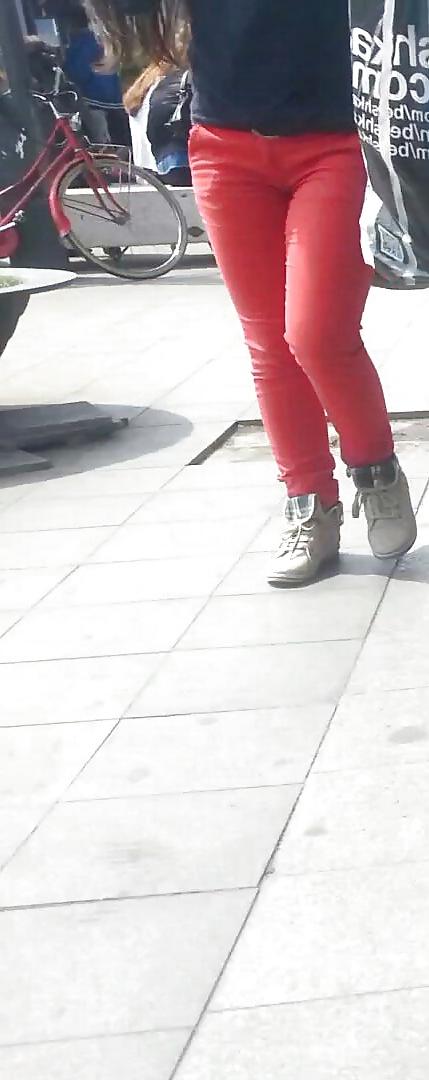 25P Spy cameltoe jeans, shorts sexy women romanian
