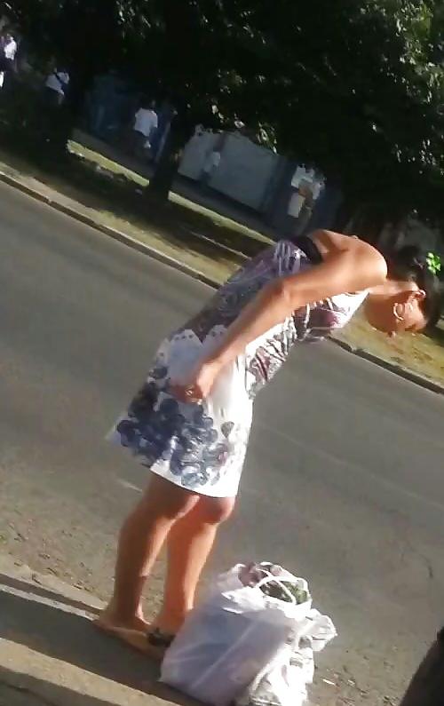 25P Spy sexy teens and mature skirt, feet romanian