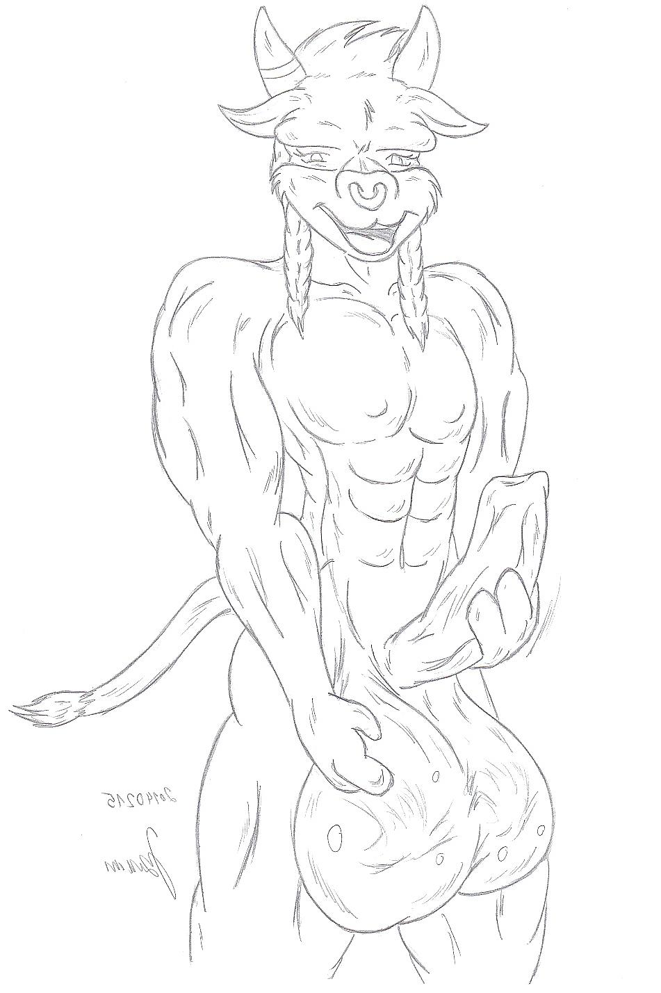 18P 0205- Moaja Cartoon Sketches work -(protoka)- Tauren & Lara