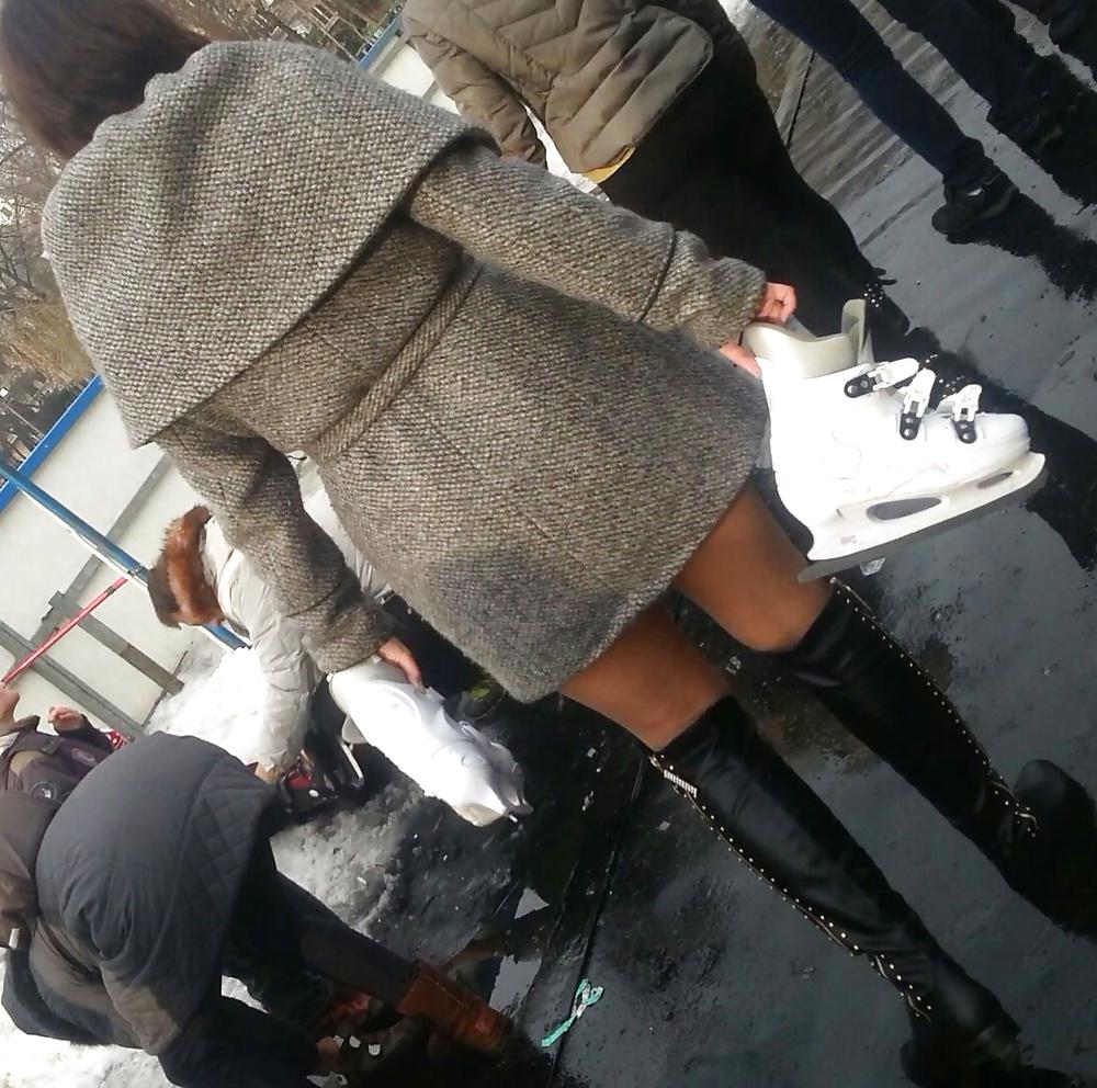 23P Spy sexy teens upskirt, nylon and skirt romanian
