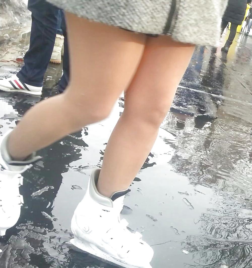 23P Spy sexy teens upskirt, nylon and skirt romanian