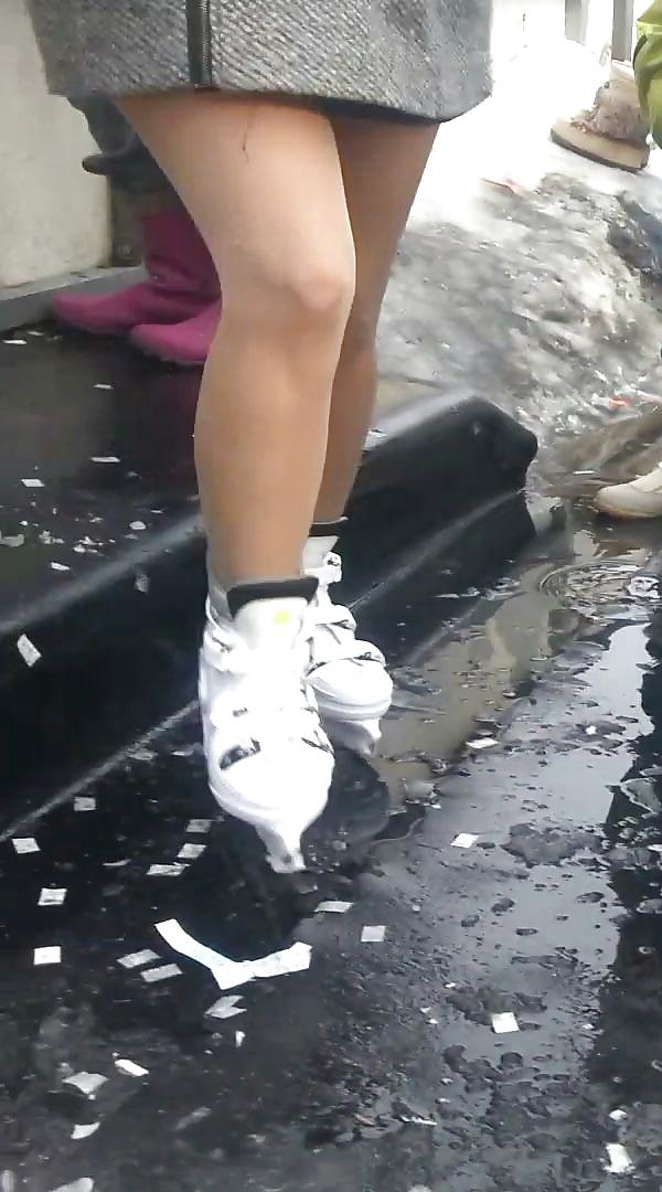 23P Spy sexy teens upskirt, nylon and skirt romanian