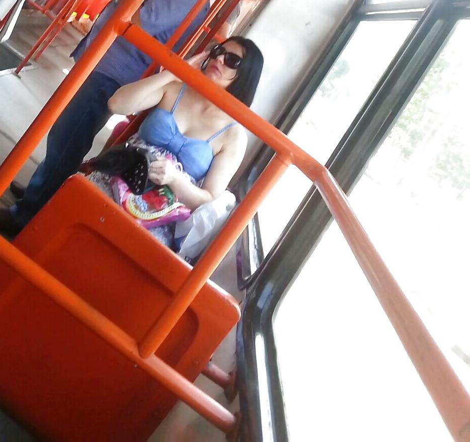 25P Spy sexy women in tram romanian
