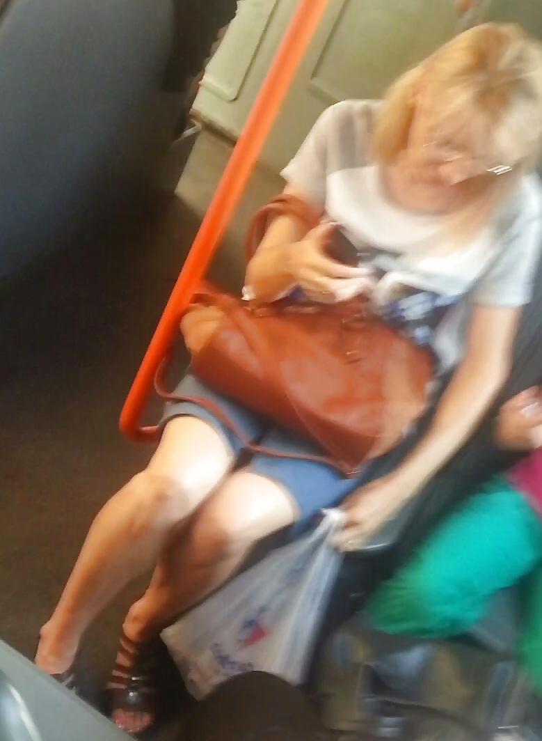 25P Spy sexy women in tram romanian