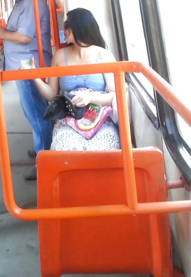 25P Spy sexy women in tram romanian