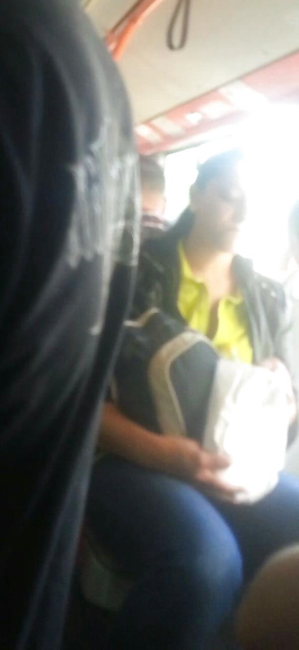 25P Spy sexy women in tram romanian
