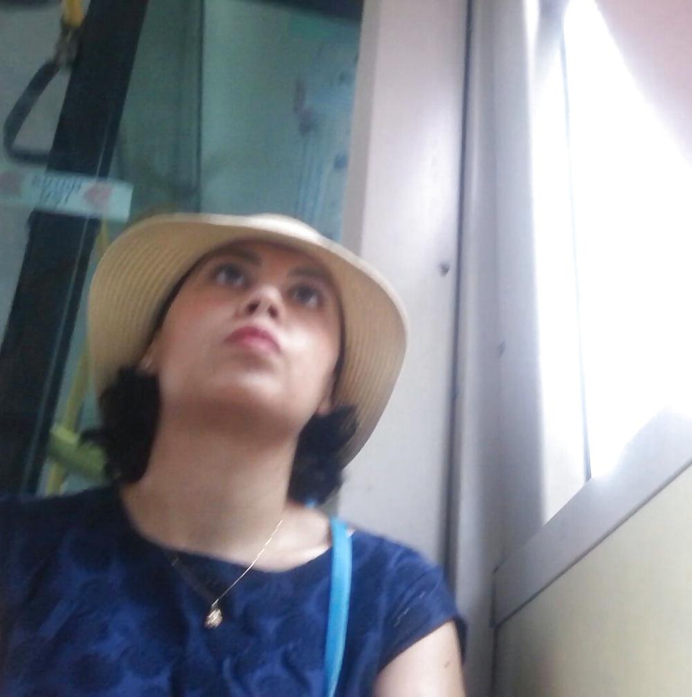 25P Spy sexy women in tram romanian
