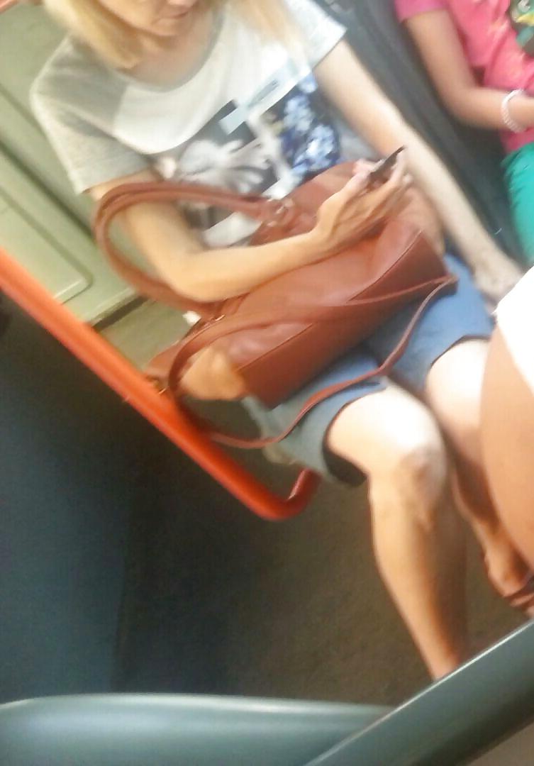 25P Spy sexy women in tram romanian