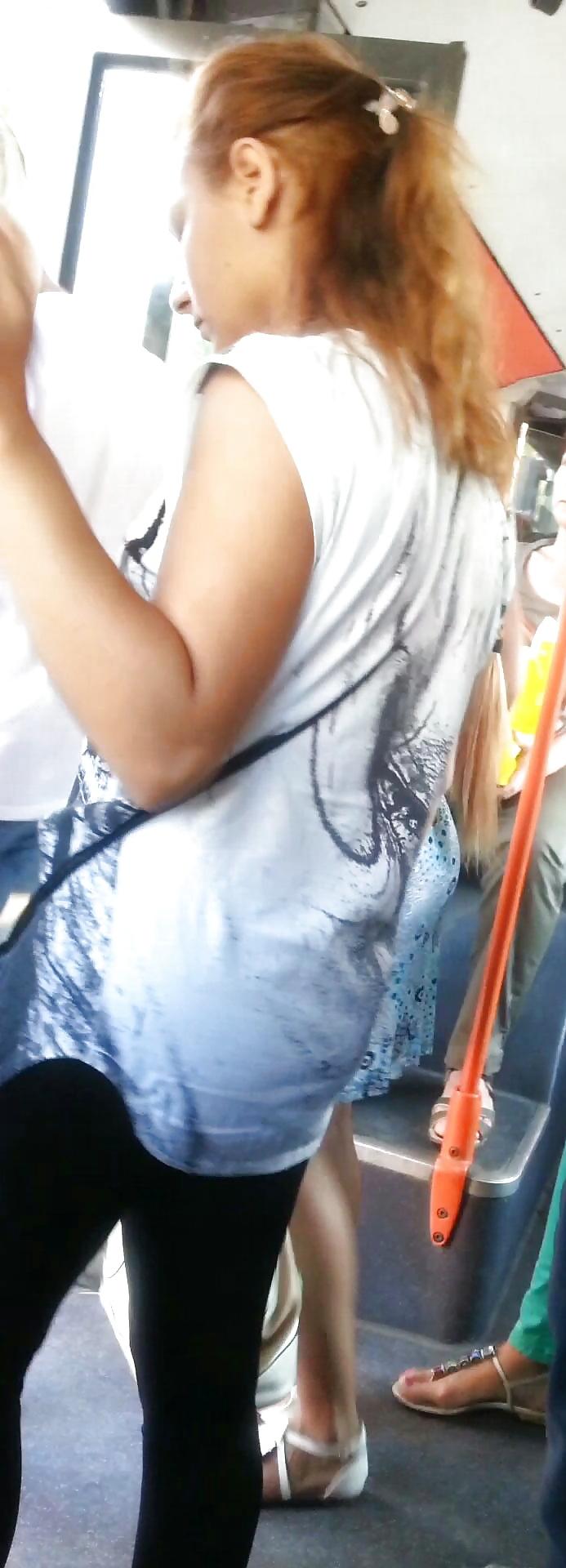25P Spy sexy women in tram romanian