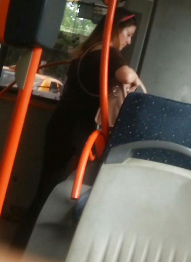 25P Spy sexy women in tram romanian