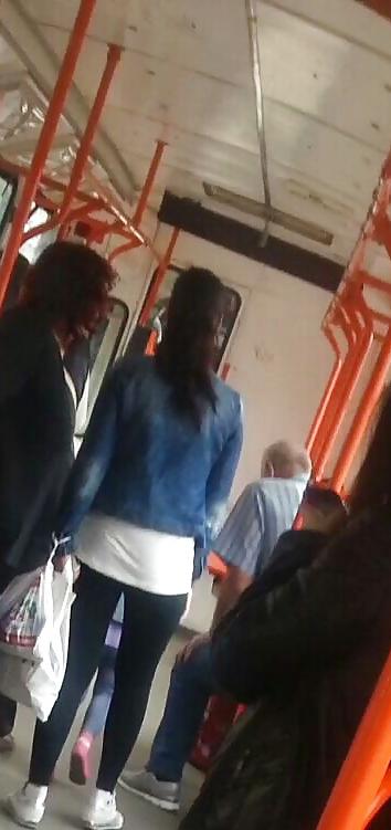 25P Spy sexy women in tram romanian