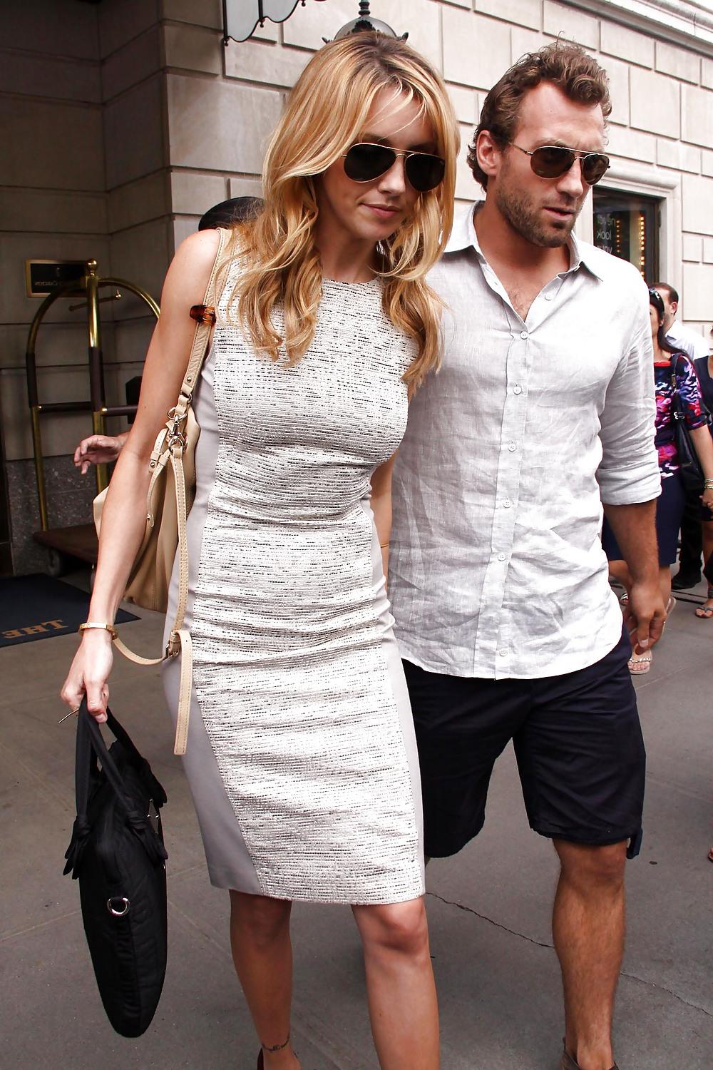 11P Katie Cassidy in a sexy white dress leaving NYC hotel