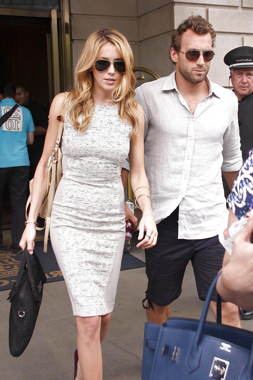 11P Katie Cassidy in a sexy white dress leaving NYC hotel
