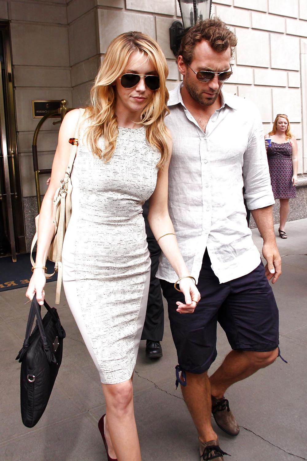 11P Katie Cassidy in a sexy white dress leaving NYC hotel