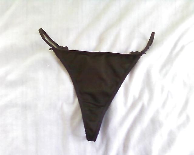 6P My fiancee girl Black Thongs