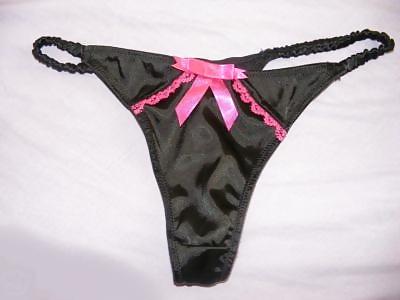 6P My fiancee girl Black Thongs