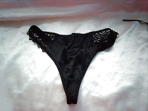6P My fiancee girl Black Thongs
