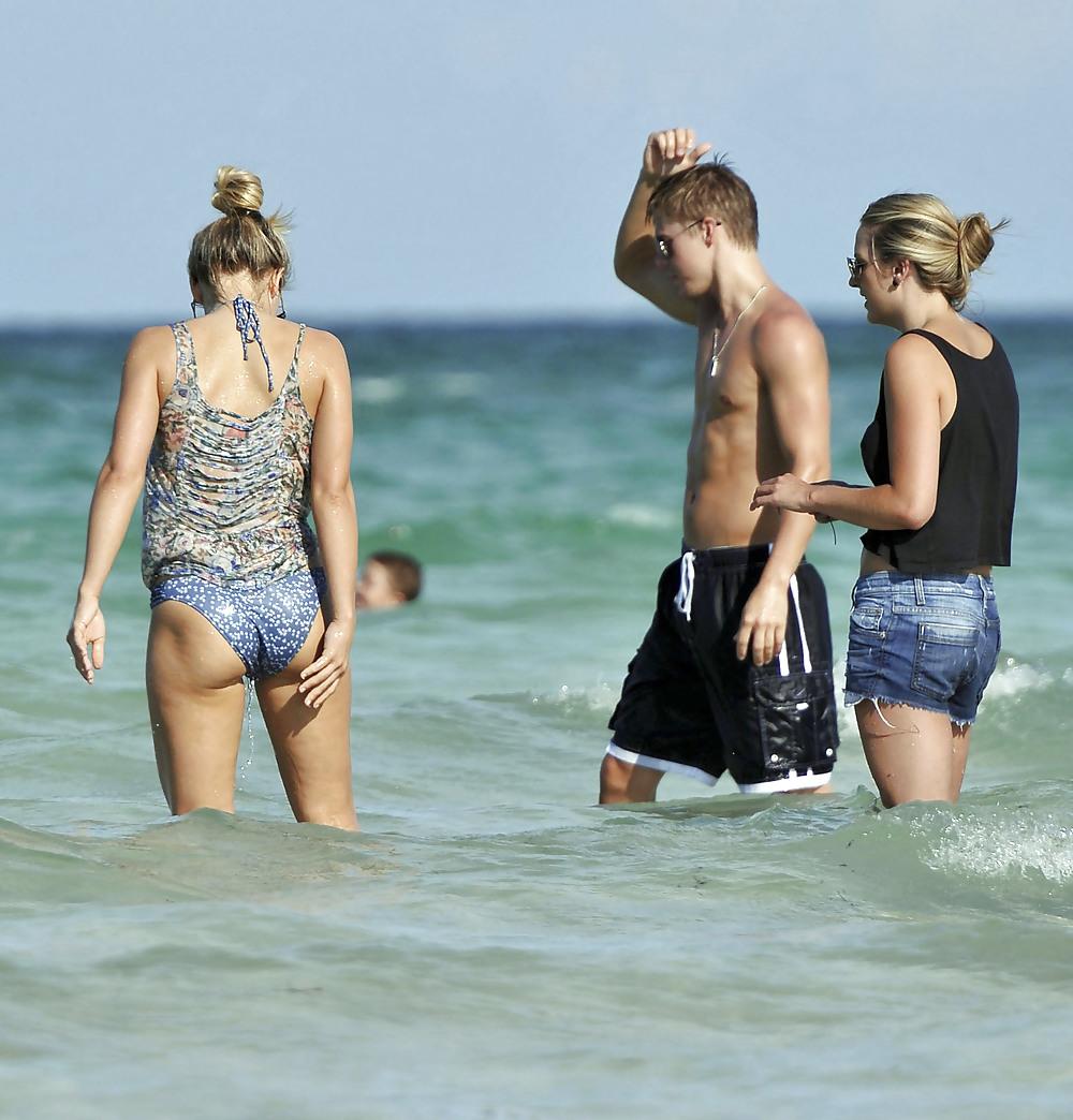 25P Julianne Hough bikini bottoms at a beach and hotel in Miami