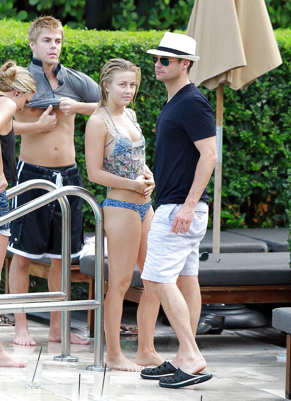 25P Julianne Hough bikini bottoms at a beach and hotel in Miami