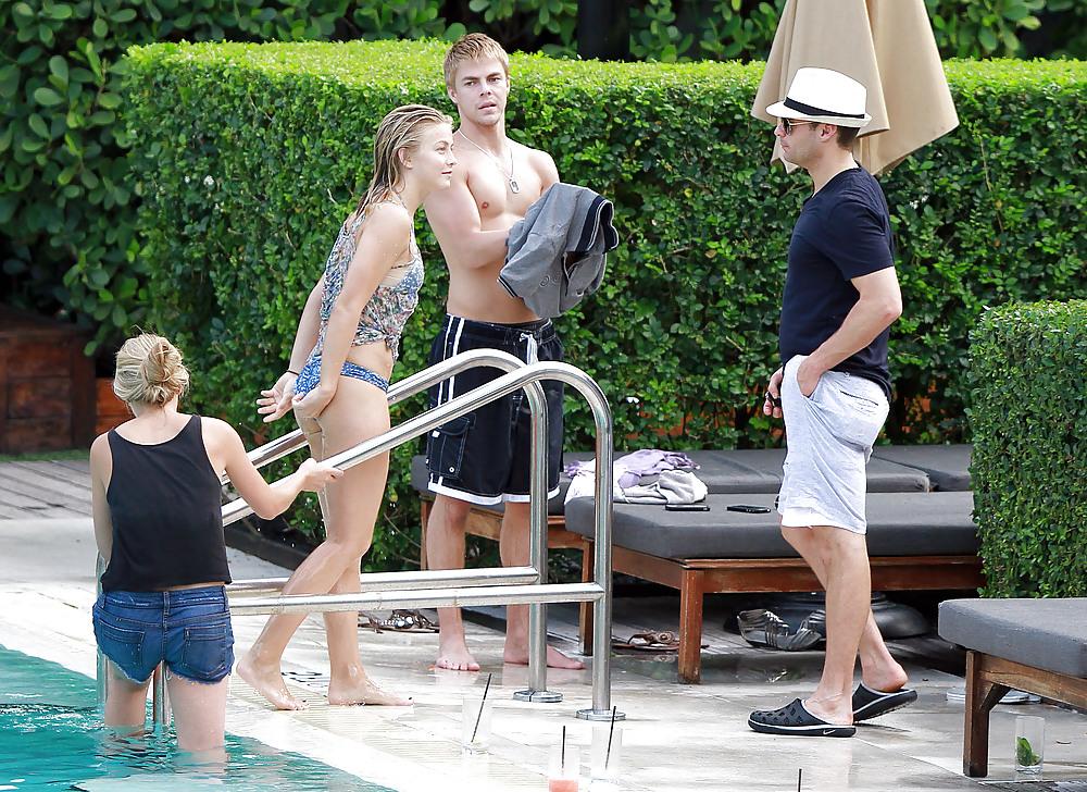 25P Julianne Hough bikini bottoms at a beach and hotel in Miami