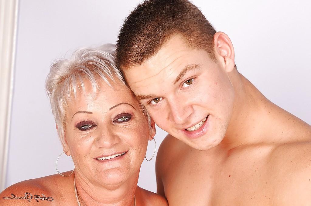 16P Naughty granny fucks a young dick and gets jizzed over her fatty belly