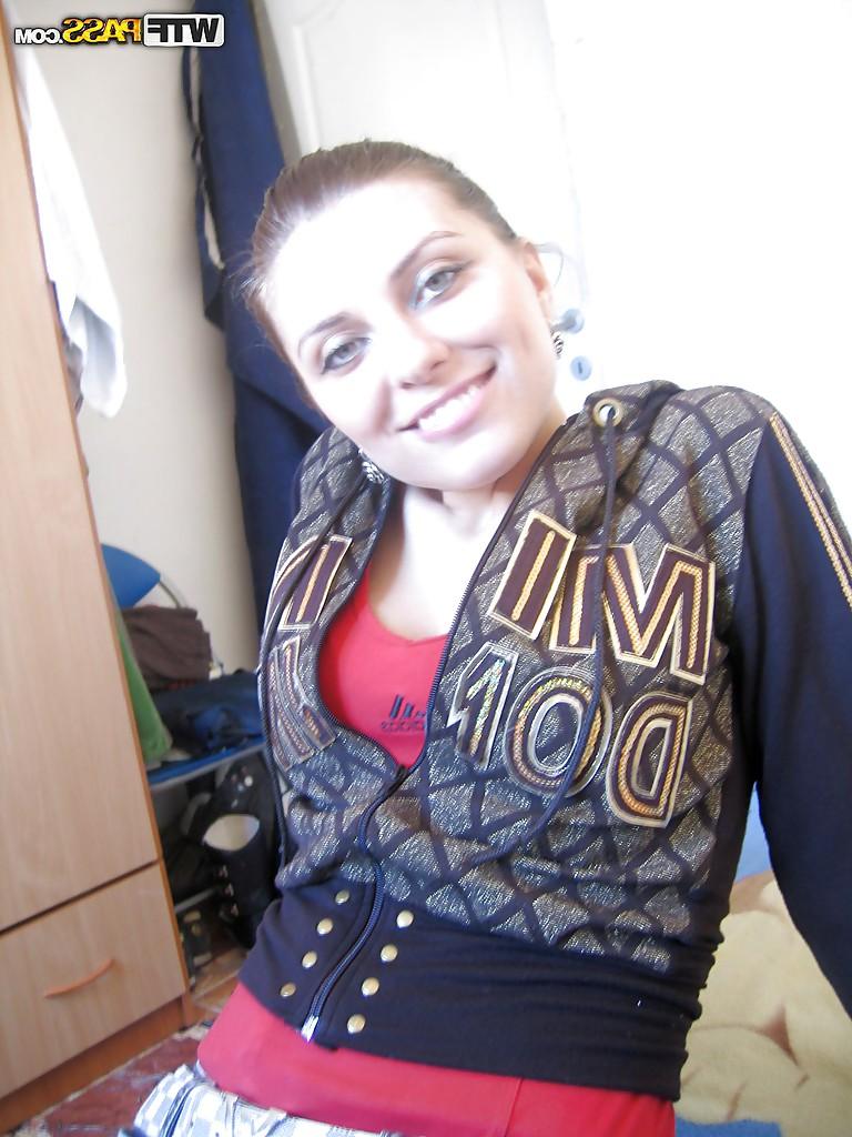 16P Lusty amateur with massive melons stripping and spreading her legs